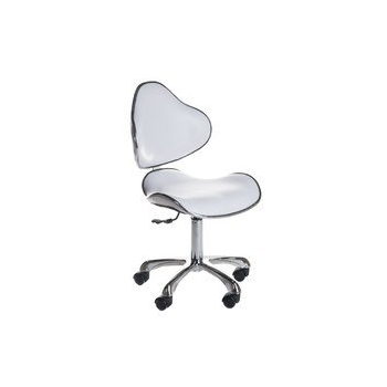 Taboret kosmetyczny z oparciem BD-9933 Biały